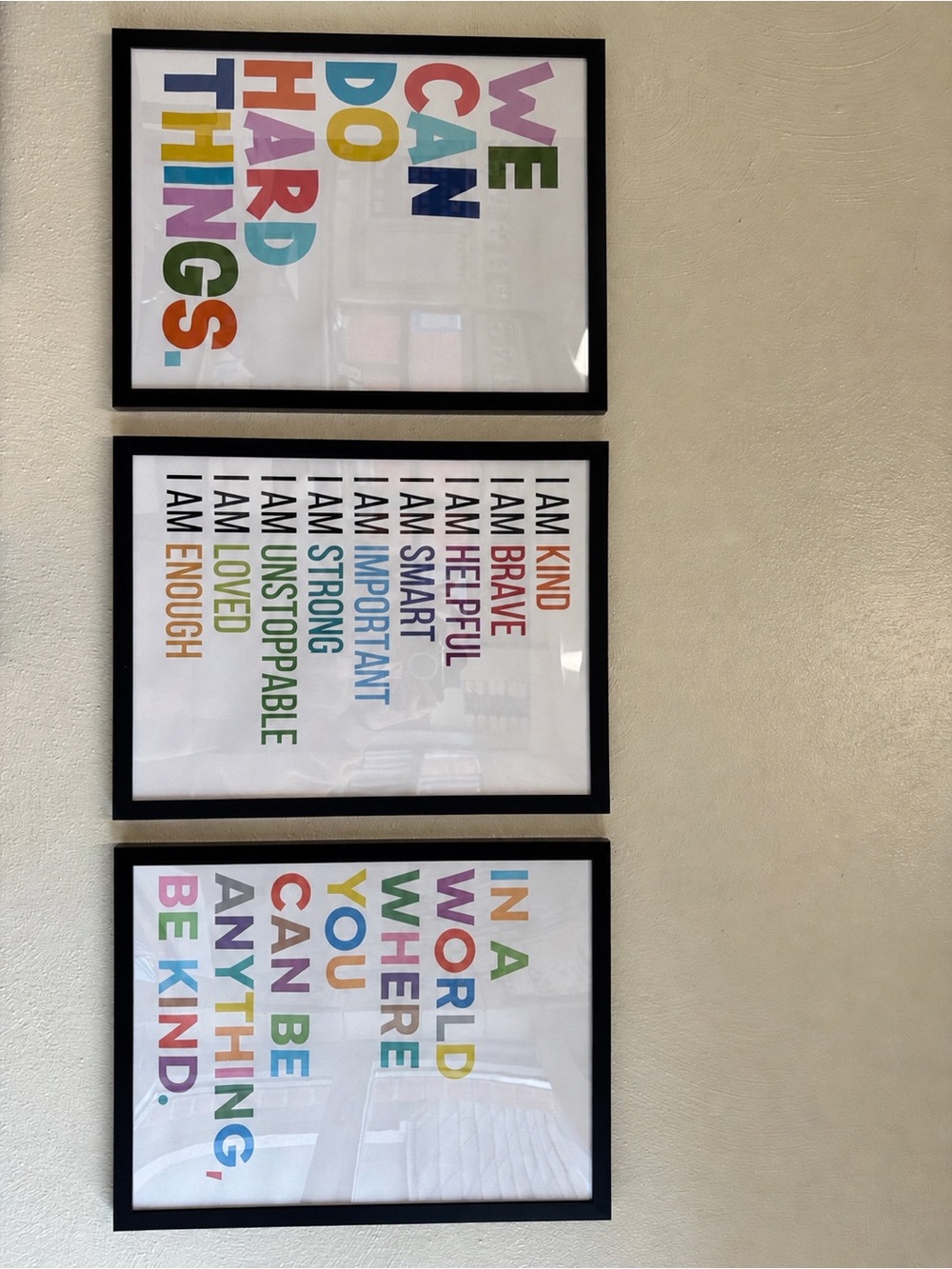🌈 Set of 3 Positive Affirmation Wall Art Prints (Framed)